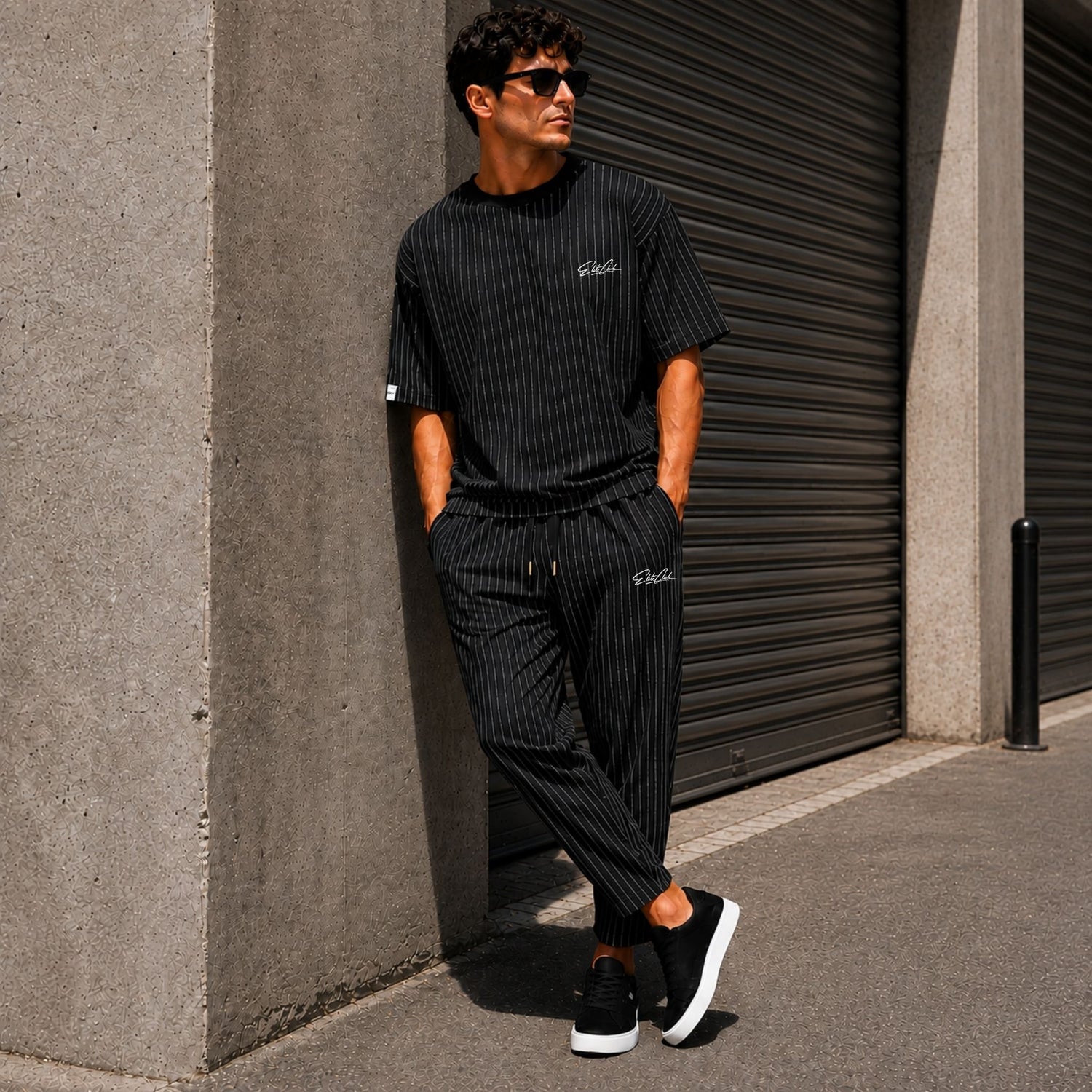 Oversize Nadelstreifen Set Streetwear Style