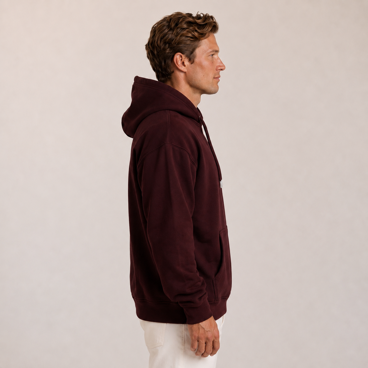 Oversize Hoodie Herren Burgundy – TALK LESS. ACT MORE. | Elite Club