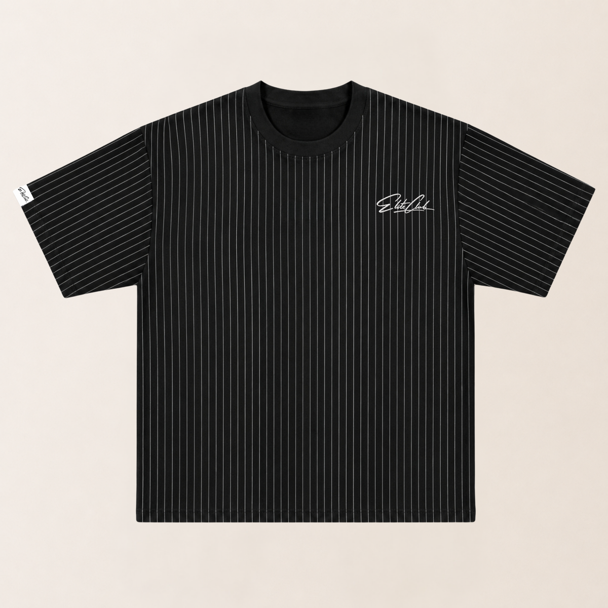Oversize T-Shirt Nadelstreifen schwarz