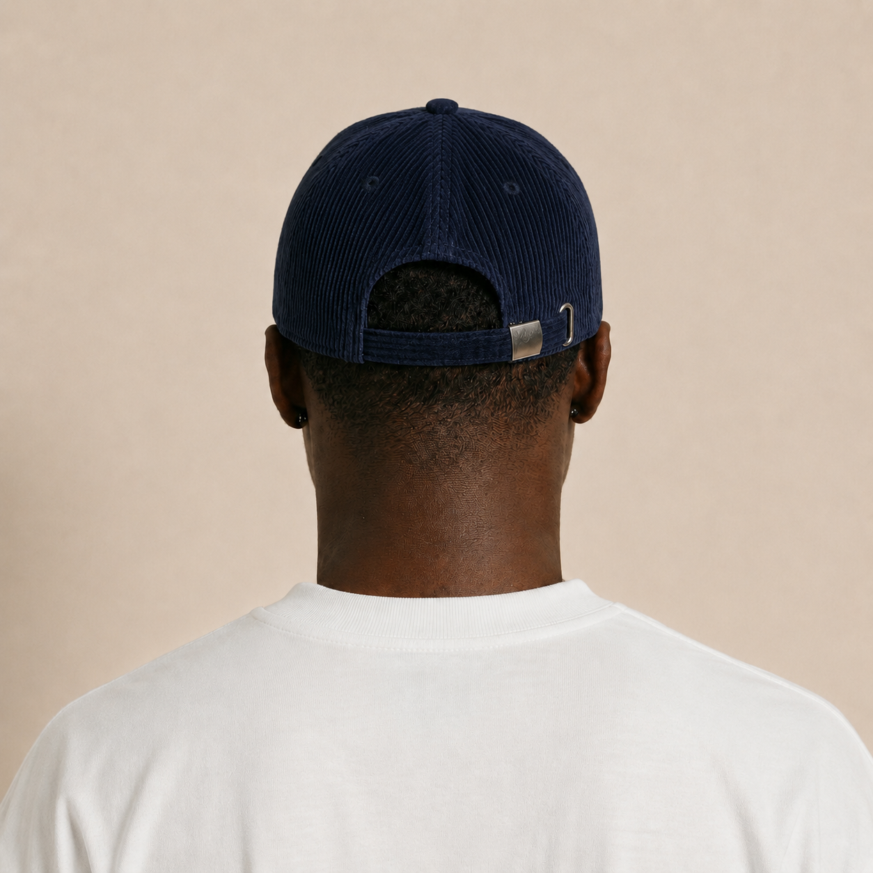Baseball Cap Herren Cord Navy Marineblau aus Cordstoff – Ansicht 3