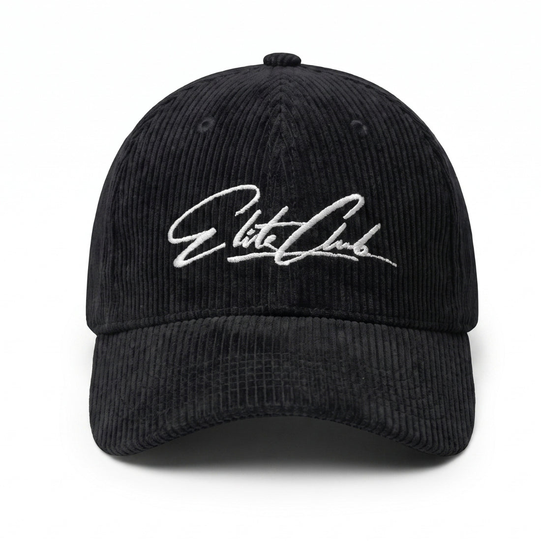 Baseball Cap Herren Cord Schwarz aus Cordstoff mit gesticktem Logo