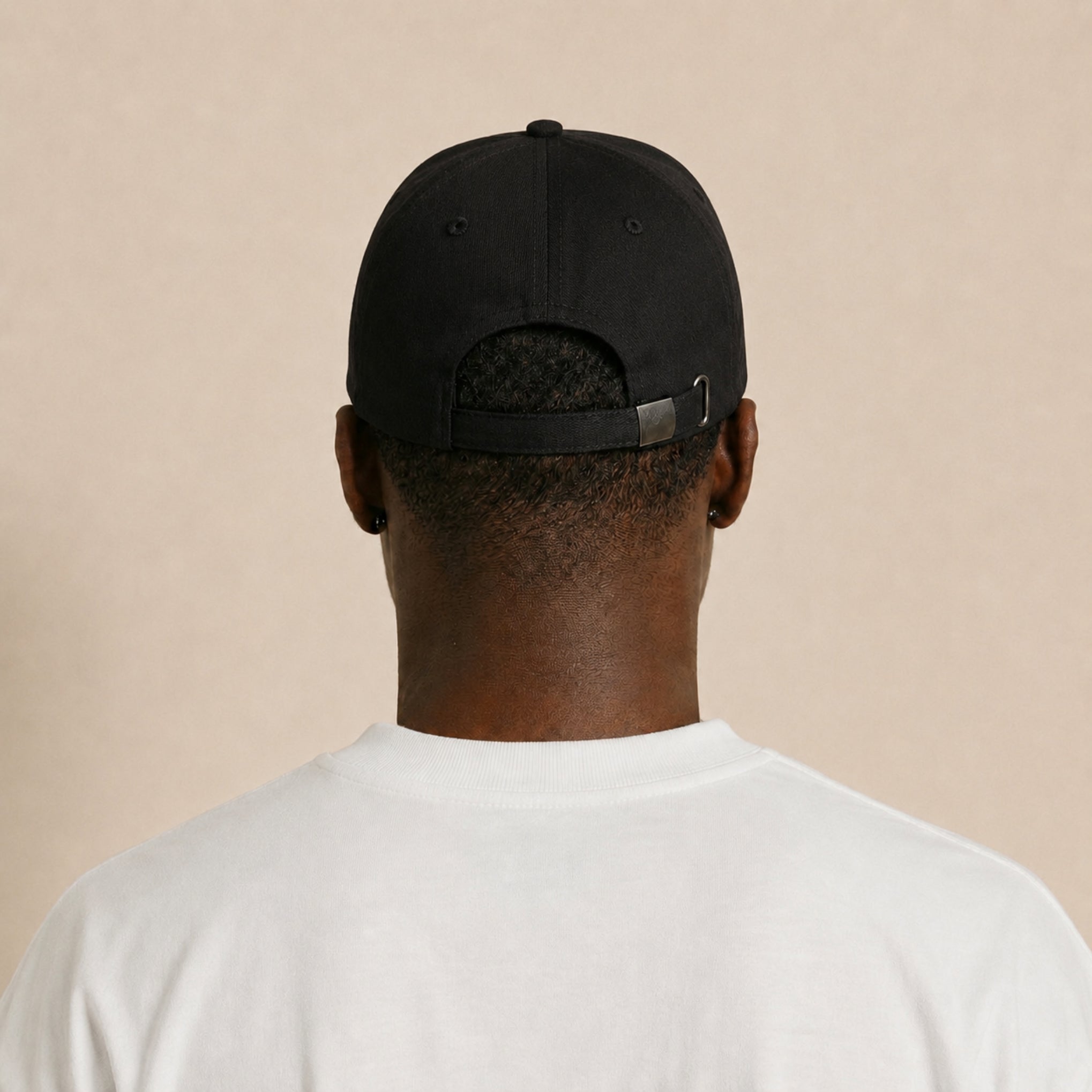 Baseball Cap Herren All Black Distressed Schwarz – Ansicht 3