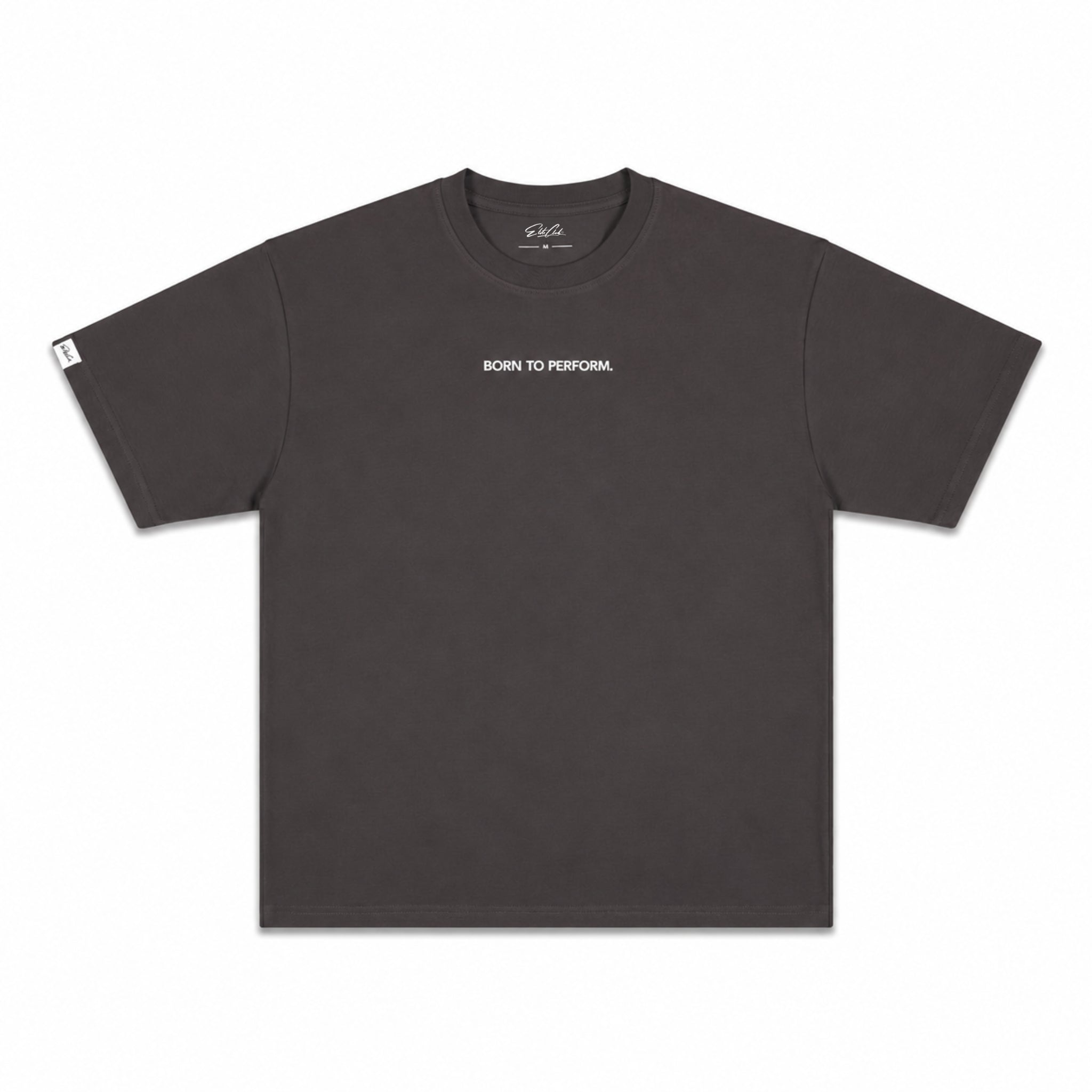 Heavy Oversize T-Shirt Herren 100% Baumwolle Anthrazit BORN TO PERFORM – Produktfoto freigestellt