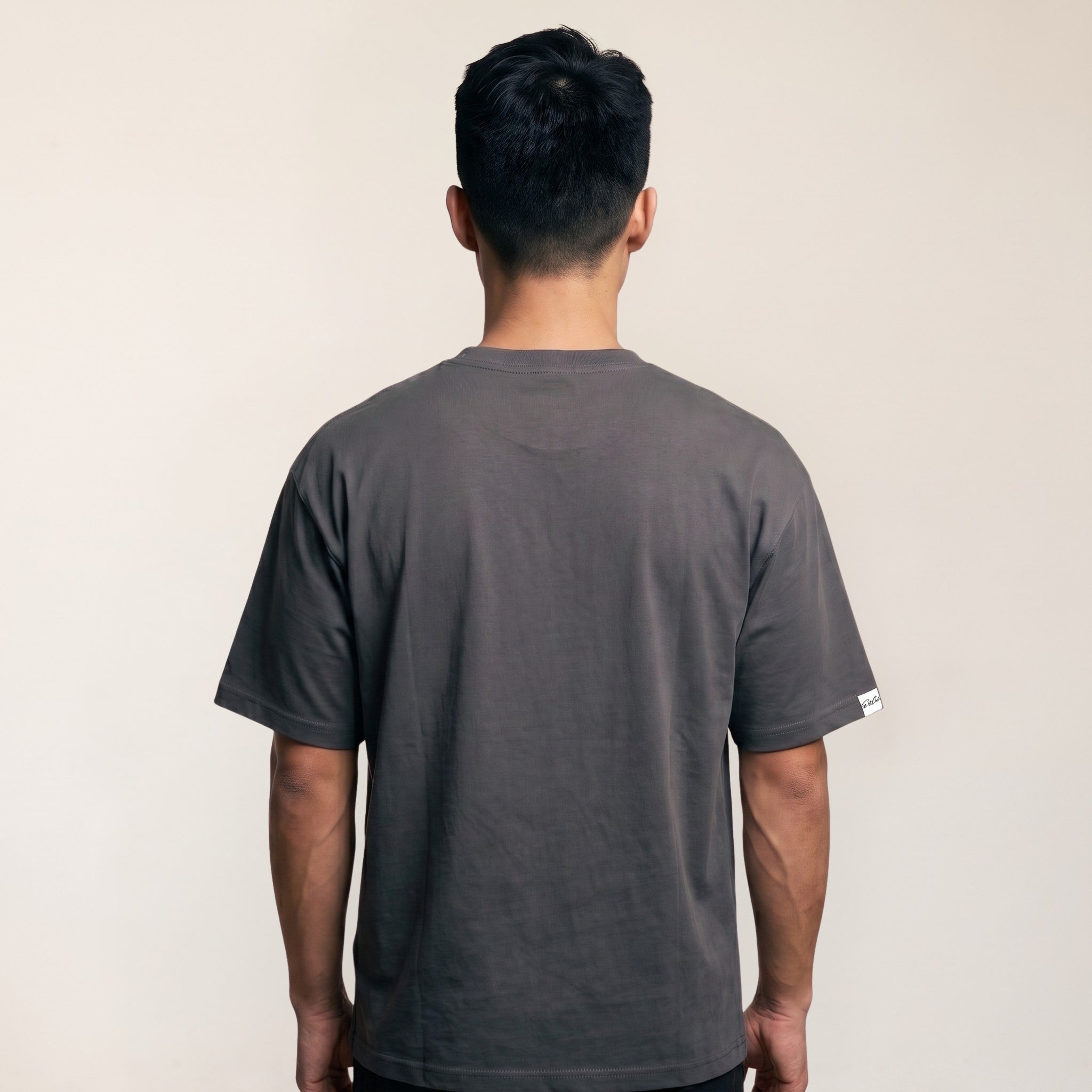 Heavy Oversize T-Shirt Herren 100% Baumwolle Anthrazit WINNER DNA – Rückansicht