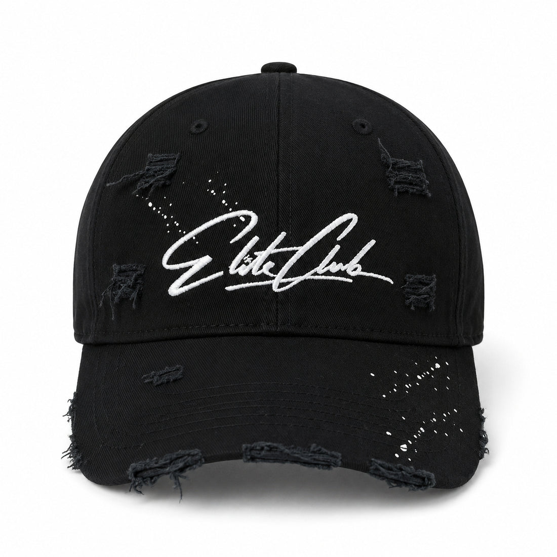Elite Club All Black Distressed Baseball Cap Herren Schwarz – Ansicht 2
