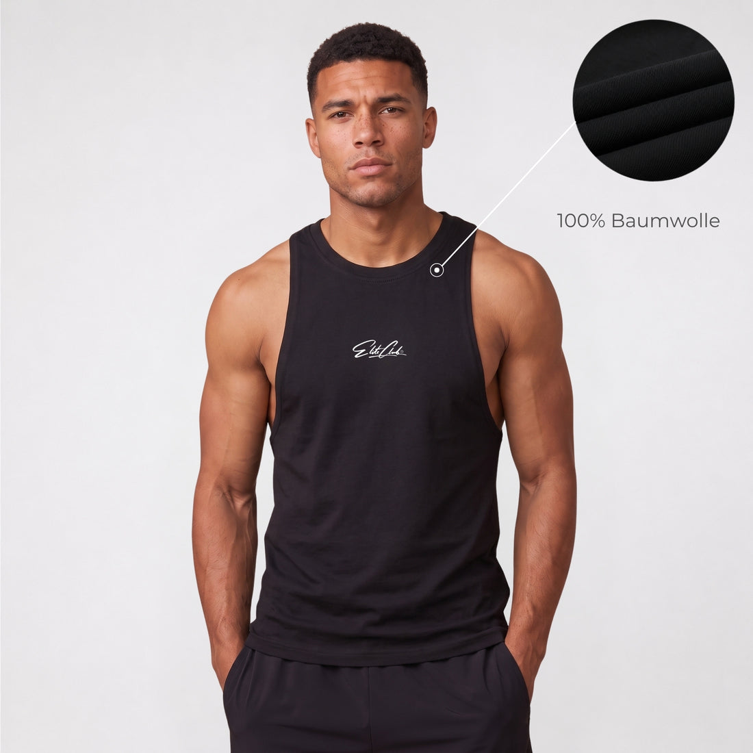 Gym Tanktop Herren Schwarz Performance – Ansicht 2
