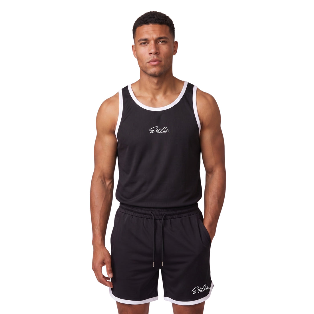 Gym Tanktop + Shorts Set Schwarz | Elite Club