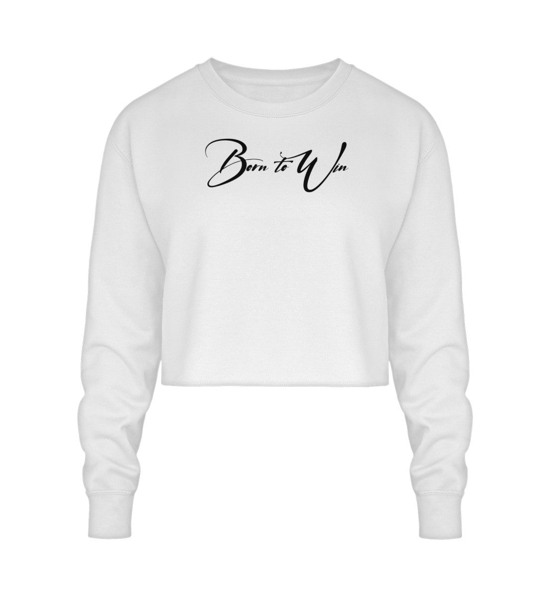 Cropped Sweatshirt weiß veredelt mit einem einzigartigen Signature design hochwertig lässig und bequem 