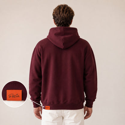 Oversize Hoodie Herren Burgundy – NO RISK. NO STORY. | Elite Club
