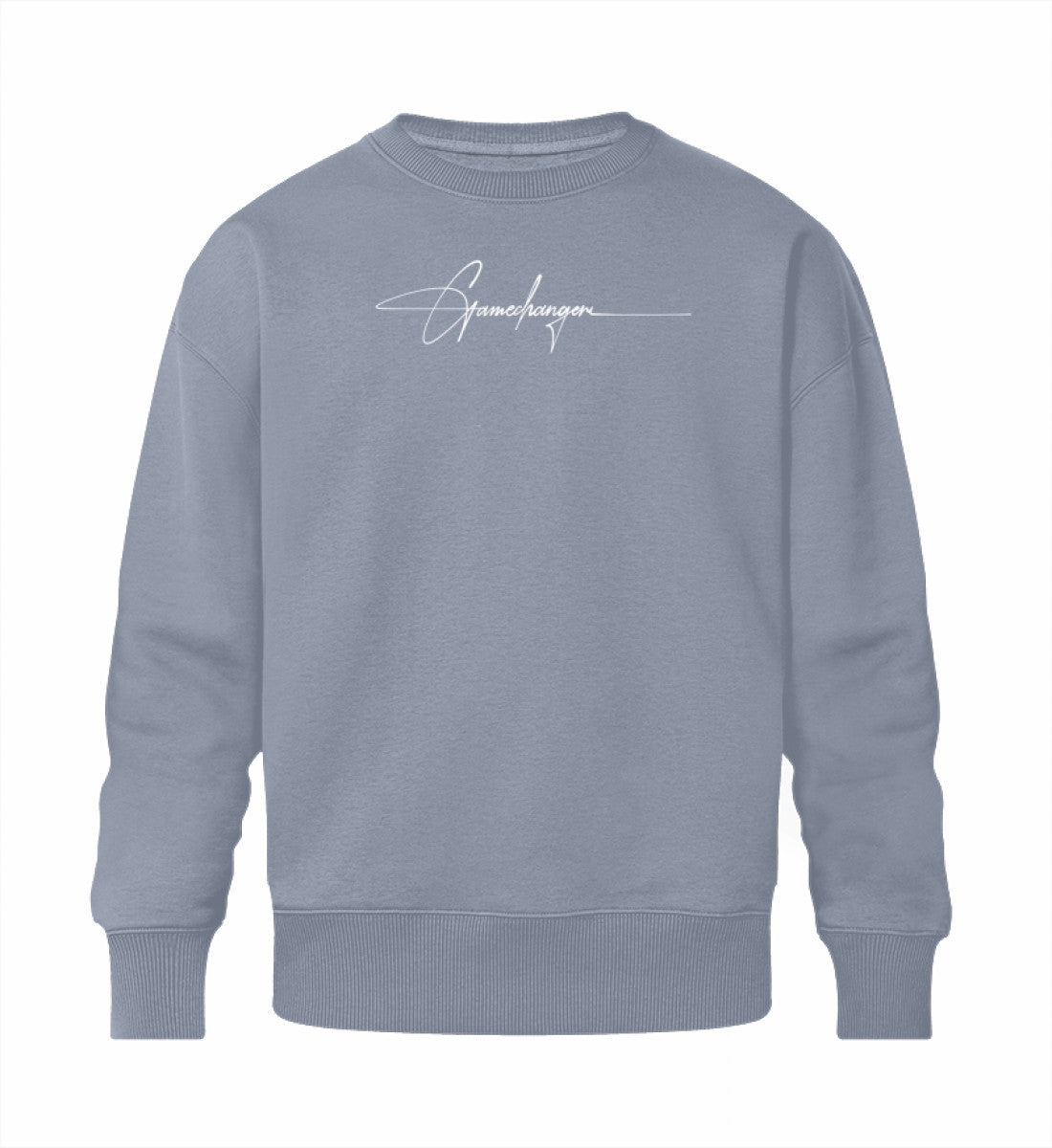 Grauer Herren Pullover aus Baumwolle mit auffälligem Signature-Print