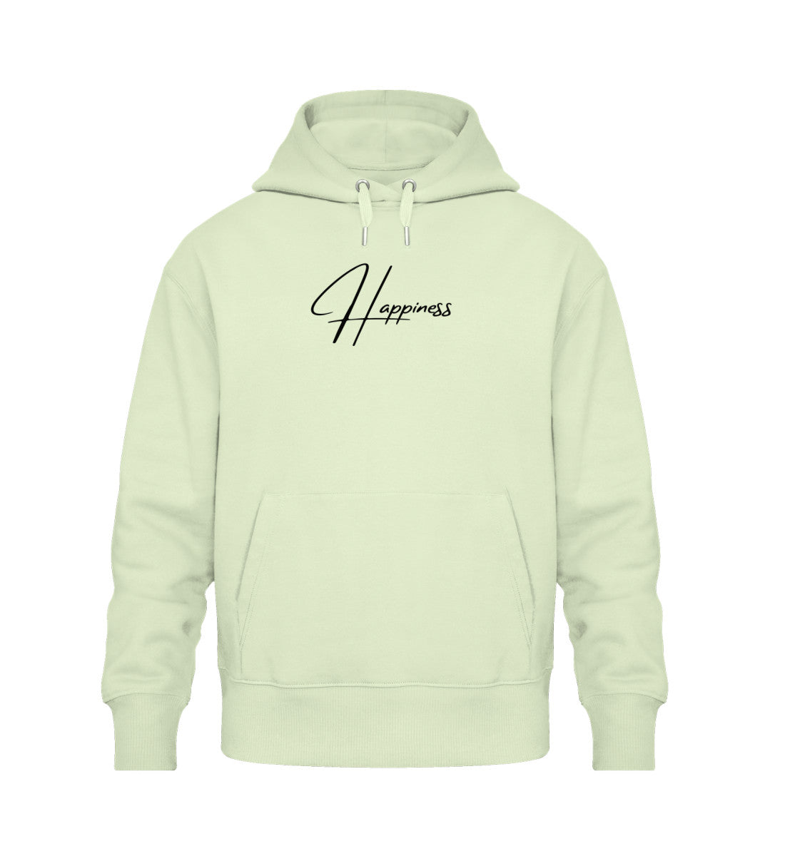 Oversized Hoodie „Happiness“  – 100% Bio-Baumwolle, bequemer Oversize-Fit &amp; positives Design. Perfekt für Gym, Freizeit &amp; Streetwear.