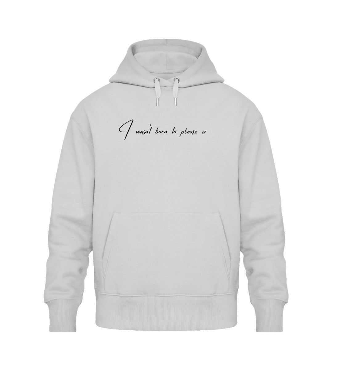 Heather Grey Statement-Oversized Hoodie mit dem mutigen Aufdruck &quot;I Wasn&