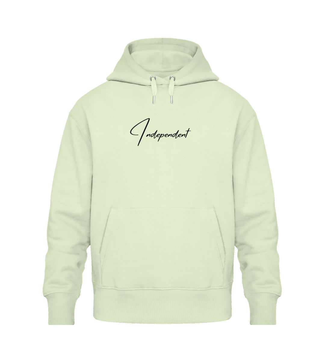 Oversized Hoodie „Independent“ in Pistazienfarbe – 100% Bio-Baumwolle, bequemer Oversize-Fit &amp; ausdrucksstarkes Design. Perfekt für Gym, Freizeit &amp; Streetwear.