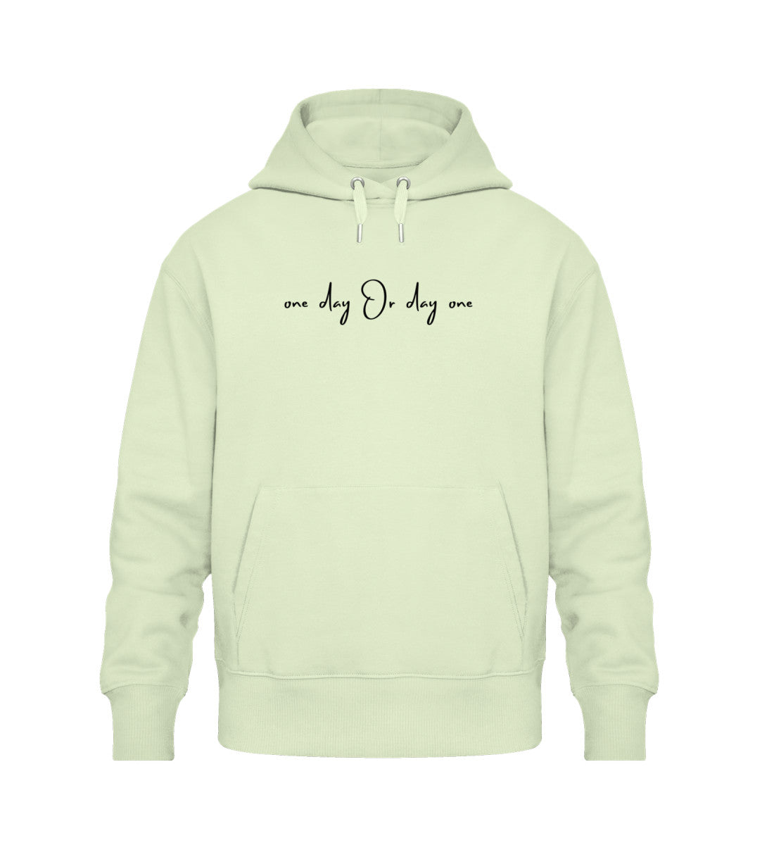 Herren Stem Green Lässiger Oversized Hoodie mit dem inspirierenden Aufdruck &quot;One Day or Day One&quot;, der zu neuen Anfängen und persönlichem Wachstum anregt. Perfekt für entspannte Tage und motivierende Vibes.