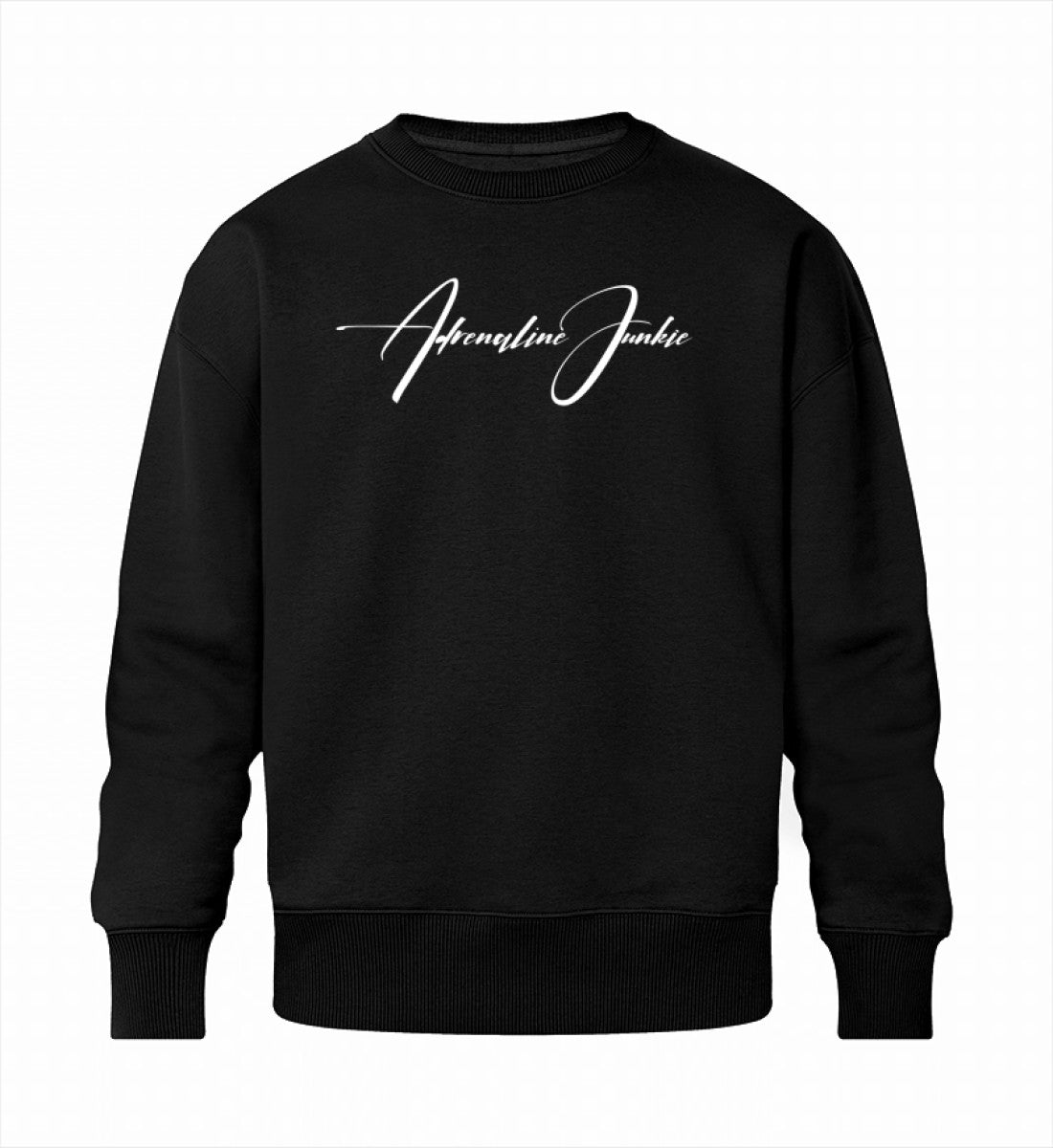 Schwarzes Männer Sweatshirt aus Baumwolle mit dezenter Signatur auf der Brust.