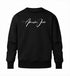 Schwarzes Männer Sweatshirt aus Baumwolle mit dezenter Signatur auf der Brust.