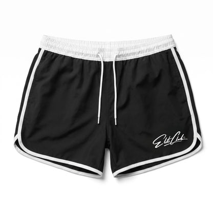 Badehose Herren Schwarz mit weißen Seitenstreifen, Ansicht 1