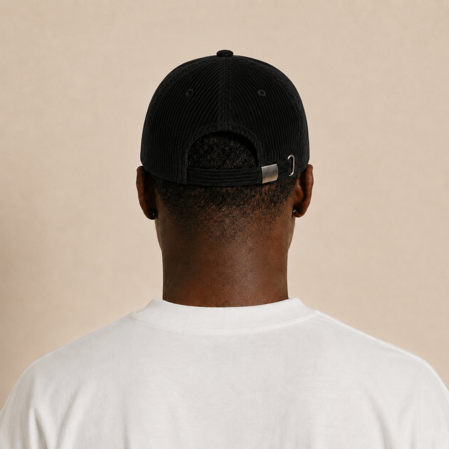 Baseball Cap Herren Cord Schwarz aus Cordstoff – Ansicht 3
