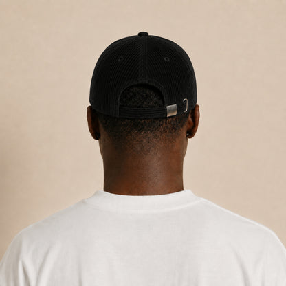 Baseball Cap Herren Cord Schwarz aus Cordstoff – Ansicht 3