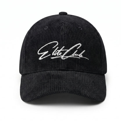 Baseball Cap Herren Cord Schwarz aus Cordstoff mit gesticktem Logo