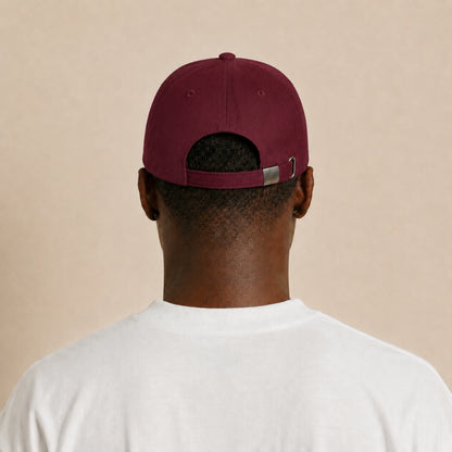Baseball Cap Herren Distressed Burgundy Weinrot im Used-Look – Ansicht 3