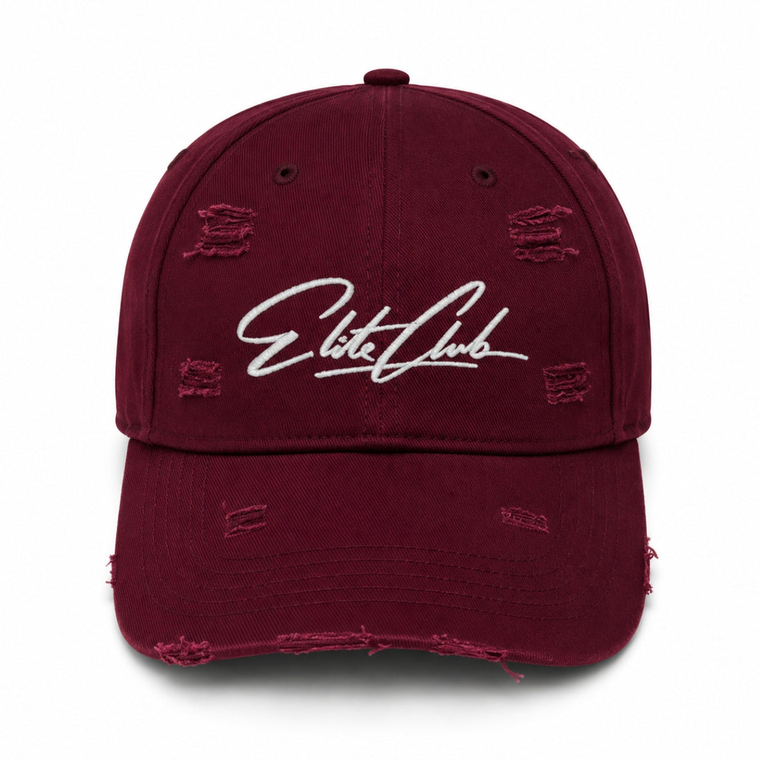 Baseball Cap Herren Distressed Burgundy Weinrot im Used-Look mit gesticktem Logo