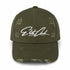 Baseball Cap Herren Distressed Olivgrün im Used-Look mit gesticktem Logo