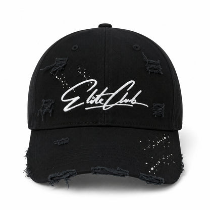 Baseball Cap Herren All Black Distressed Schwarz – Ansicht 4