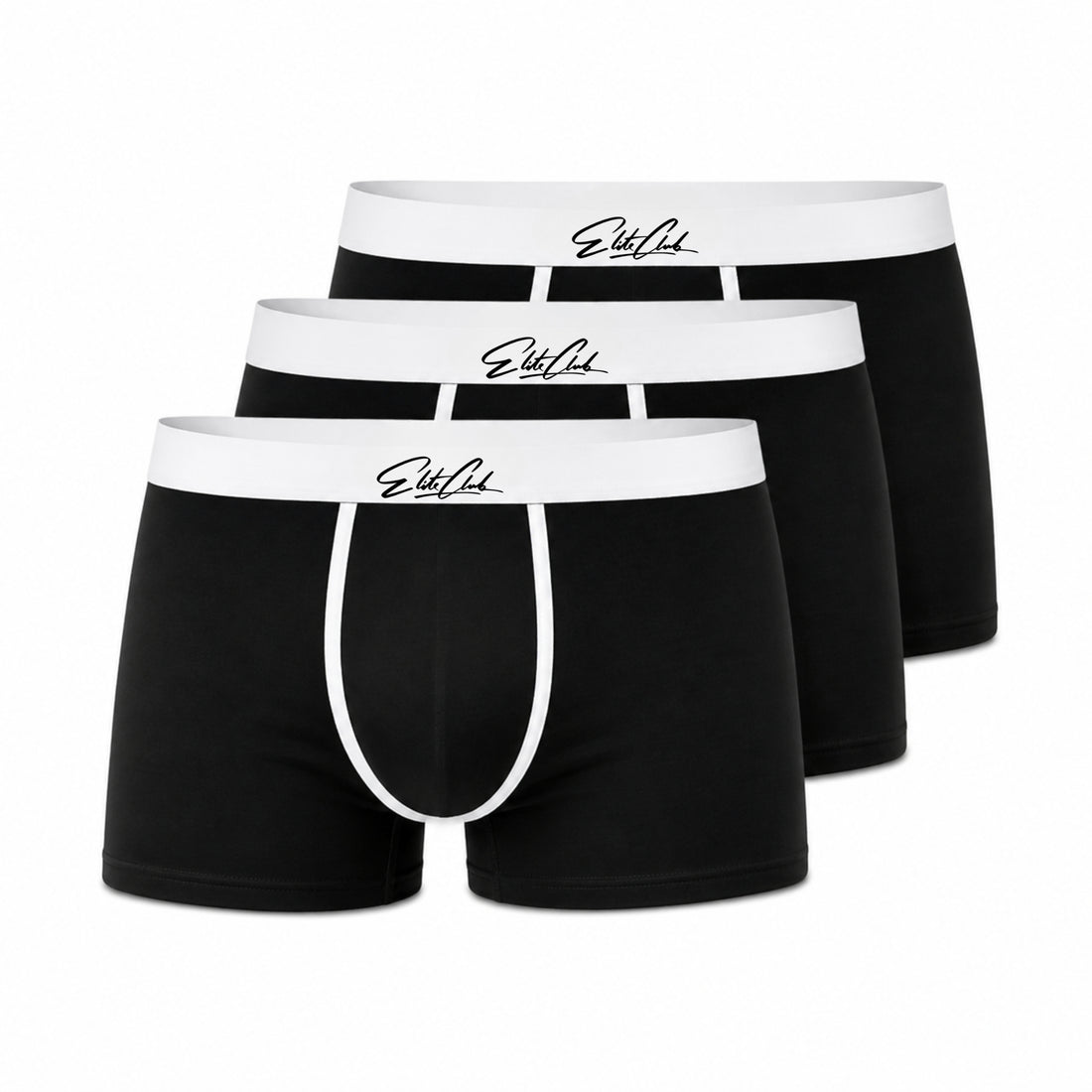 Boxershorts Herren 3er Set Bio-Baumwolle Schwarz – Ansicht 1