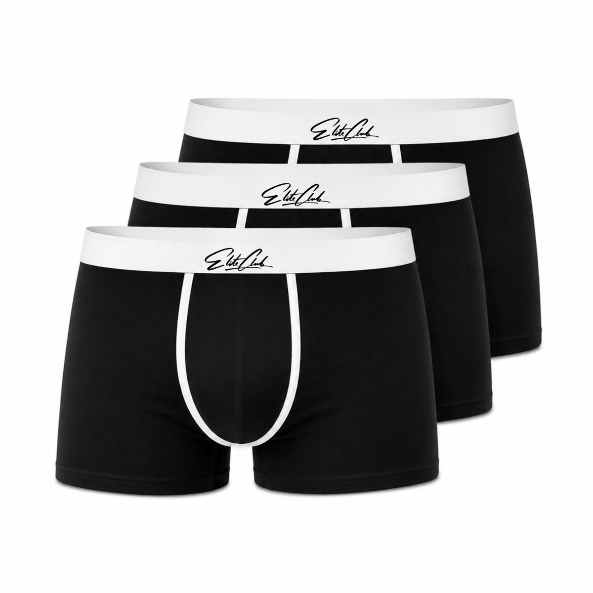Boxershorts Herren 3er Set Bio-Baumwolle Schwarz – Ansicht 1