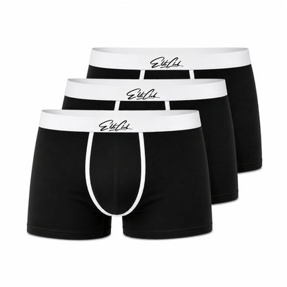 Boxershorts Herren 3er Set Bio-Baumwolle Schwarz – Ansicht 1