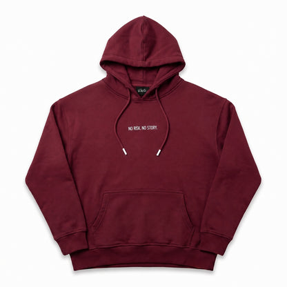 Oversize Hoodie Herren Burgundy – NO RISK. NO STORY. | Elite Club