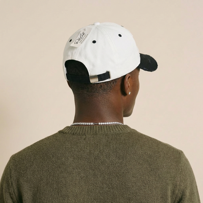 Black &amp; White distressed Baseball Cap