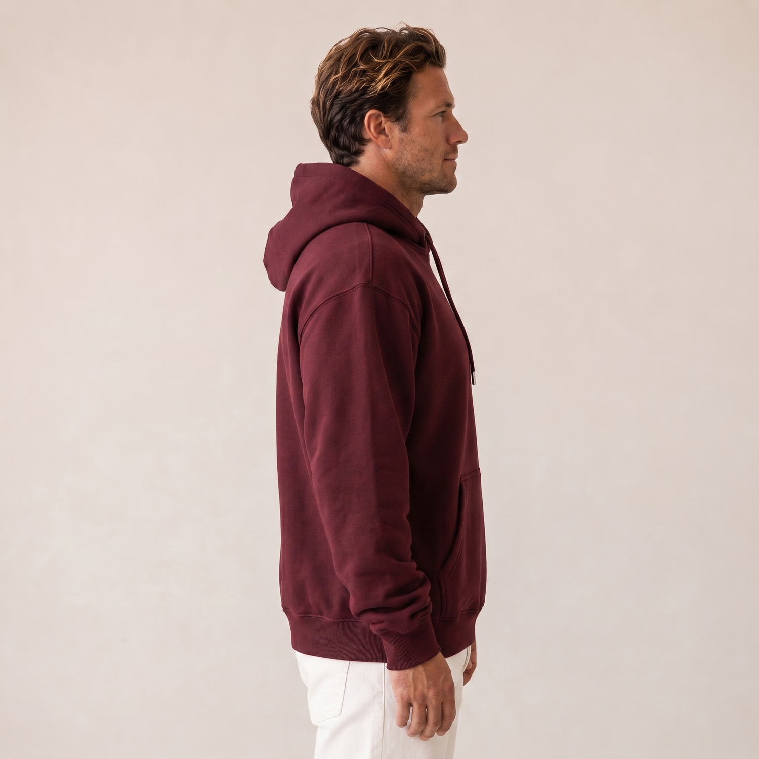 Oversize Hoodie Herren Burgundy – NO RISK. NO STORY. | Elite Club