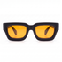 Elite Club Vision Sonnenbrille Herren Schwarz mit orangen polarisierten Gläsern – eckige Fassung, Frontansicht