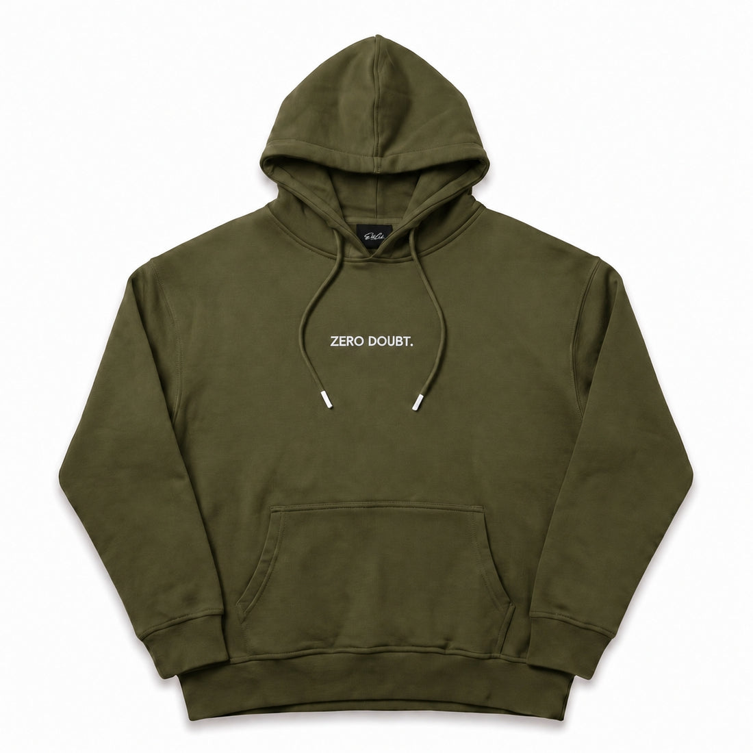 Heavy Oversize Hoodie Herren 100% Baumwolle Olivgrün ZERO DOUBT – Produktfoto freigestellt vor weißem Hintergrund