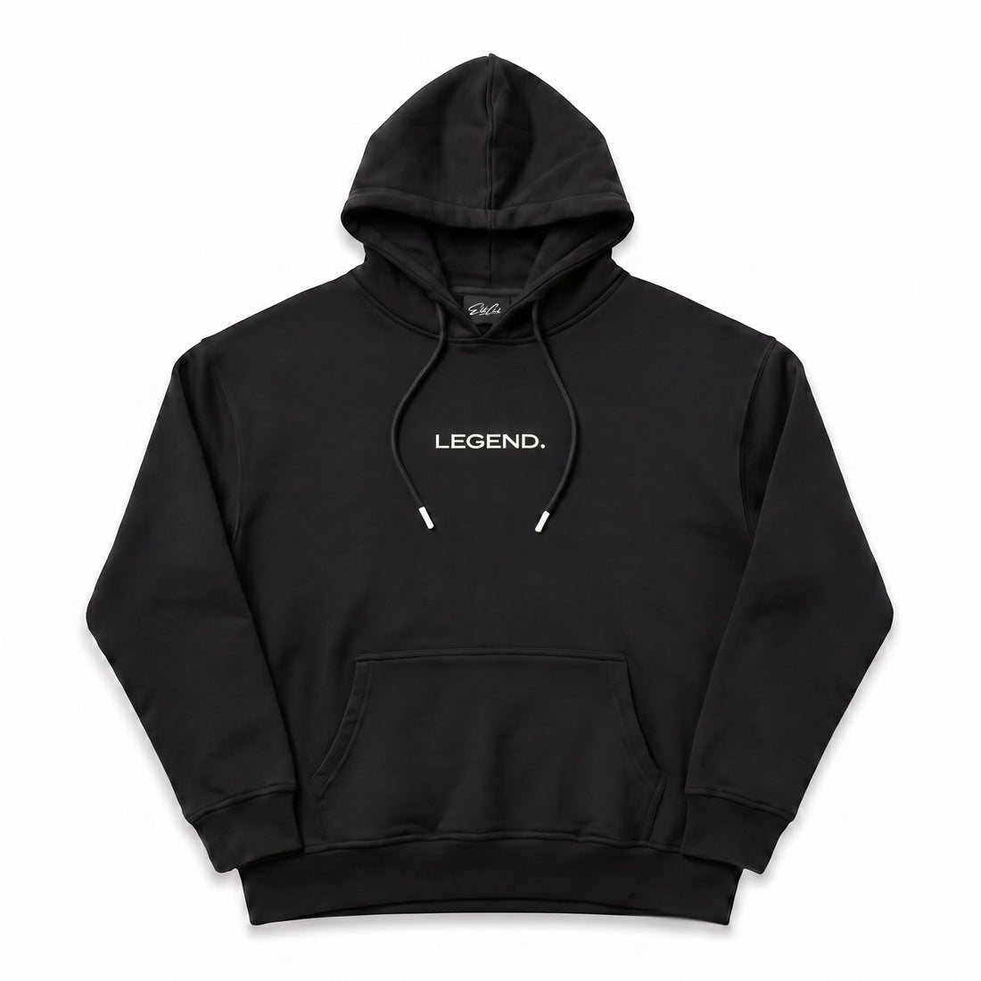 Heavy Oversize Hoodie Herren 100% Baumwolle Schwarz LEGEND – Produktfoto freigestellt vor weißem Hintergrund