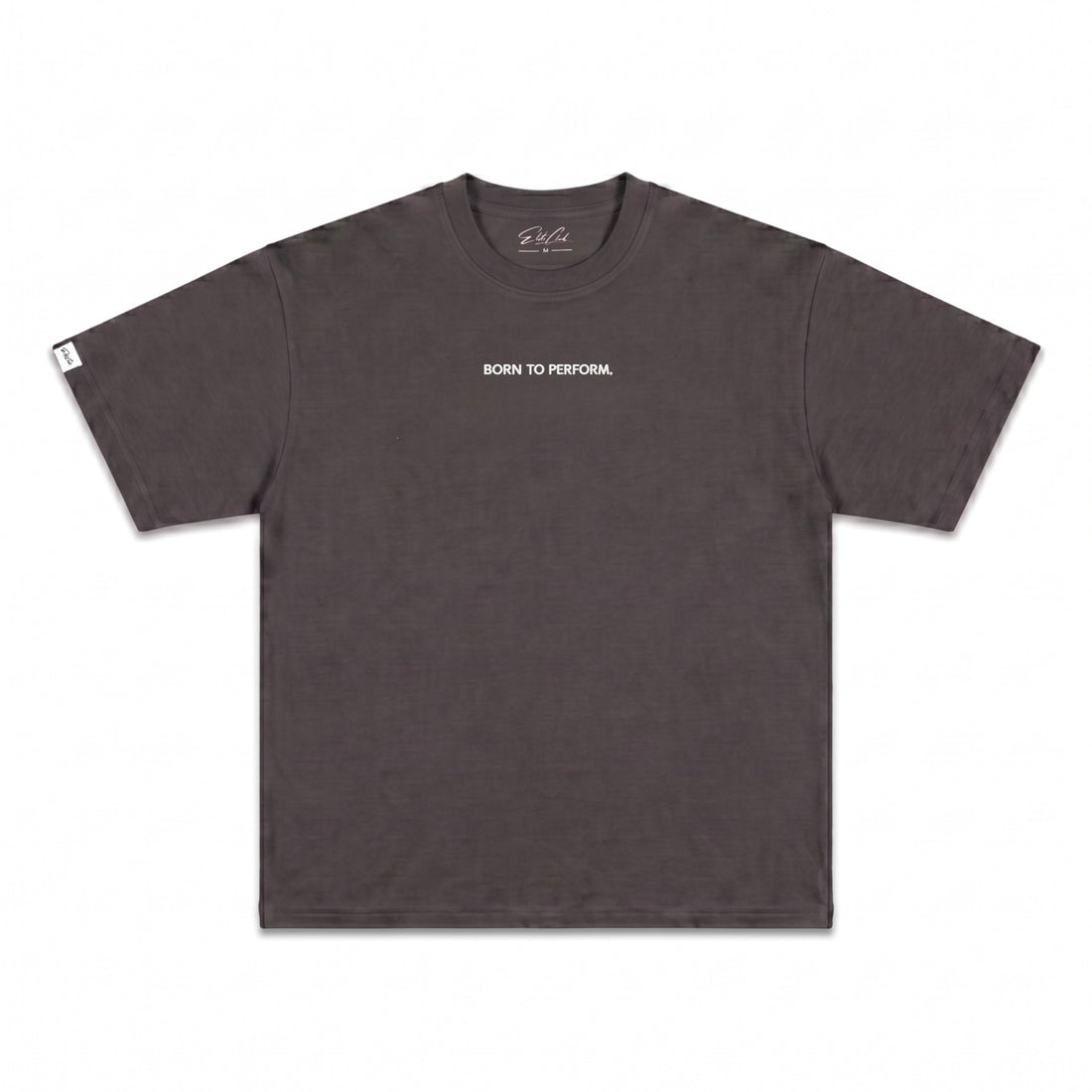 Oversize T-Shirt Baumwolle Anthrazit BORN TO PERFORM Herren – Produktfoto freigestellt