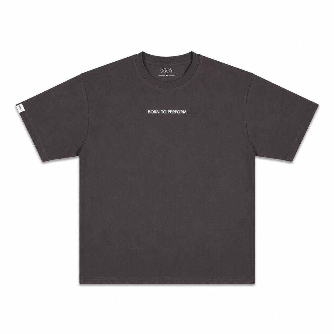 Heavy Oversize T-Shirt Herren 100% Baumwolle Anthrazit BORN TO PERFORM – Produktfoto freigestellt