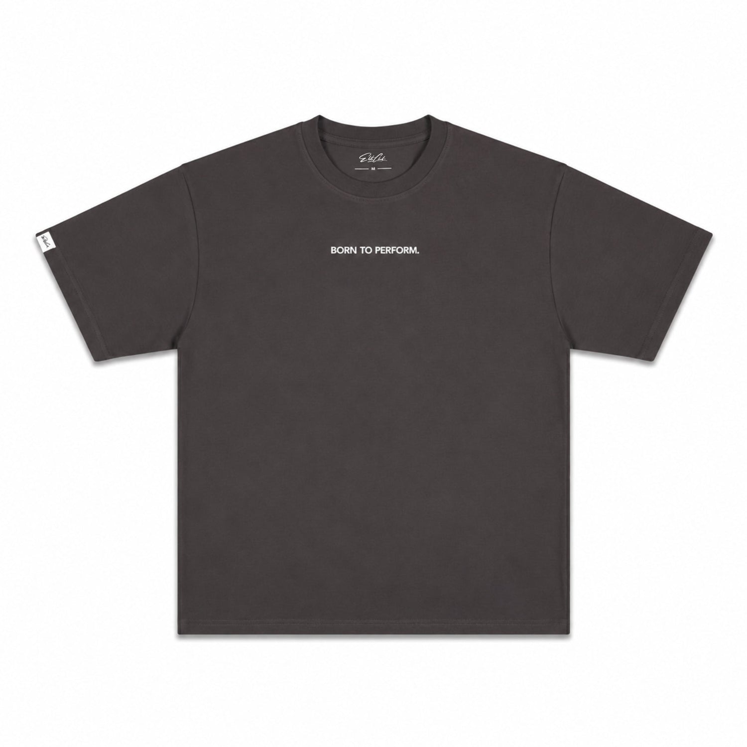 Heavy Oversize T-Shirt Herren 100% Baumwolle Anthrazit BORN TO PERFORM – Produktfoto freigestellt