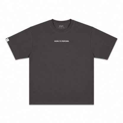 Heavy Oversize T-Shirt Herren 100% Baumwolle Anthrazit BORN TO PERFORM – Produktfoto freigestellt