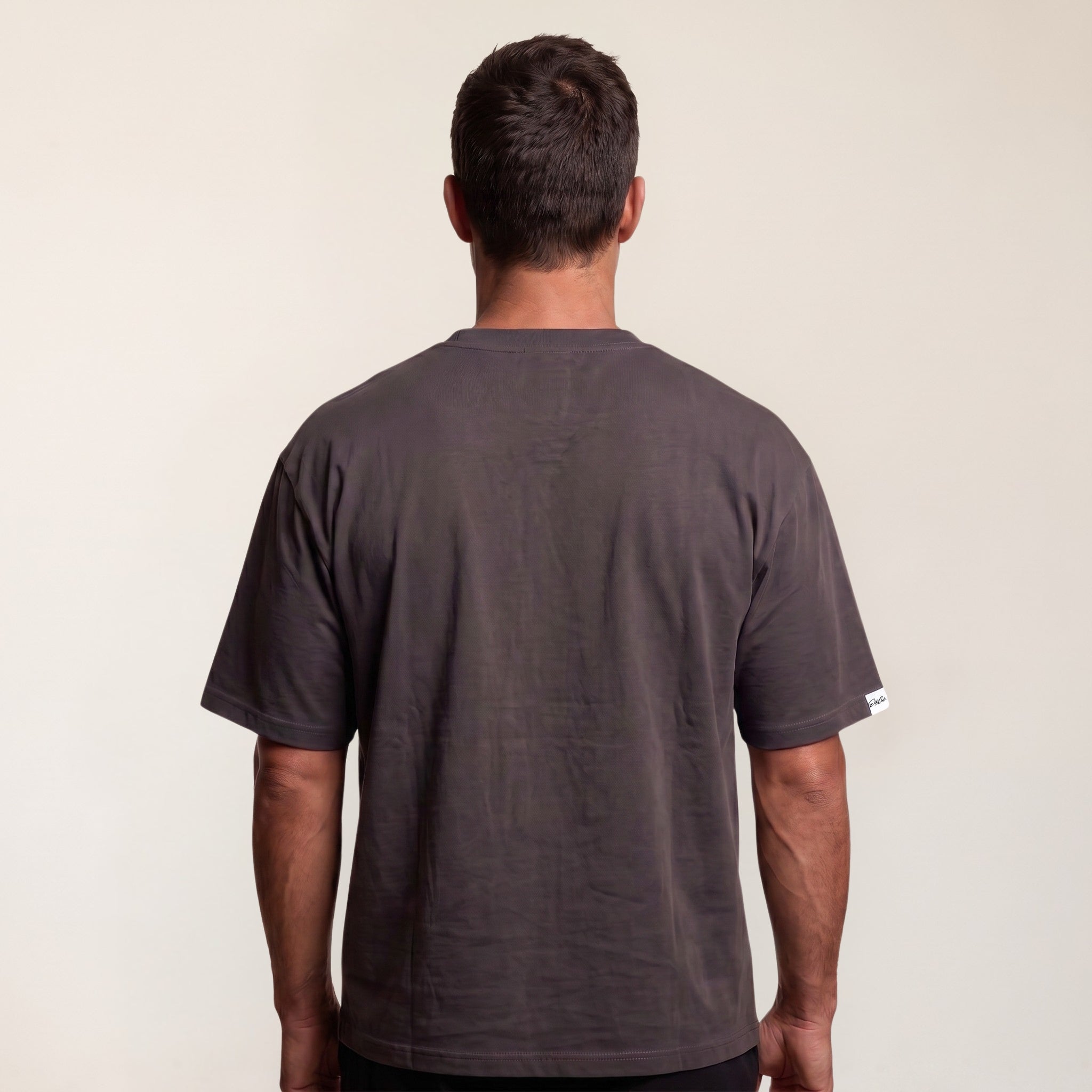 Heavy Oversize T-Shirt Herren 100% Baumwolle Anthrazit BORN TO PERFORM – Rückansicht