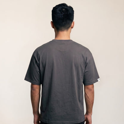 Heavy Oversize T-Shirt Herren 100% Baumwolle Anthrazit WINNER DNA – Rückansicht