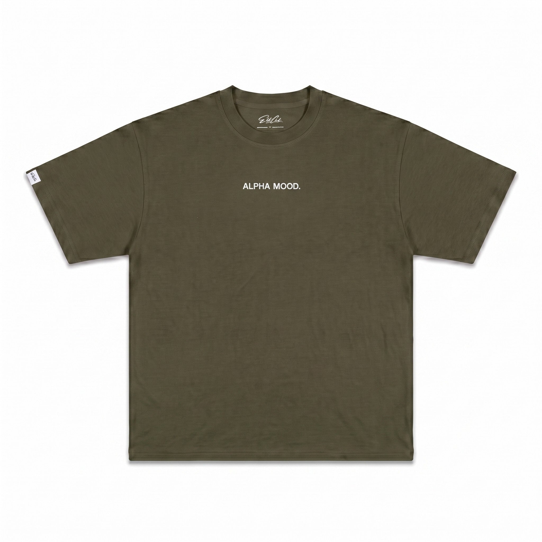 Heavy Oversize T-Shirt Herren 100% Baumwolle Olivgrün ALPHA MOOD – Produktfoto freigestellt
