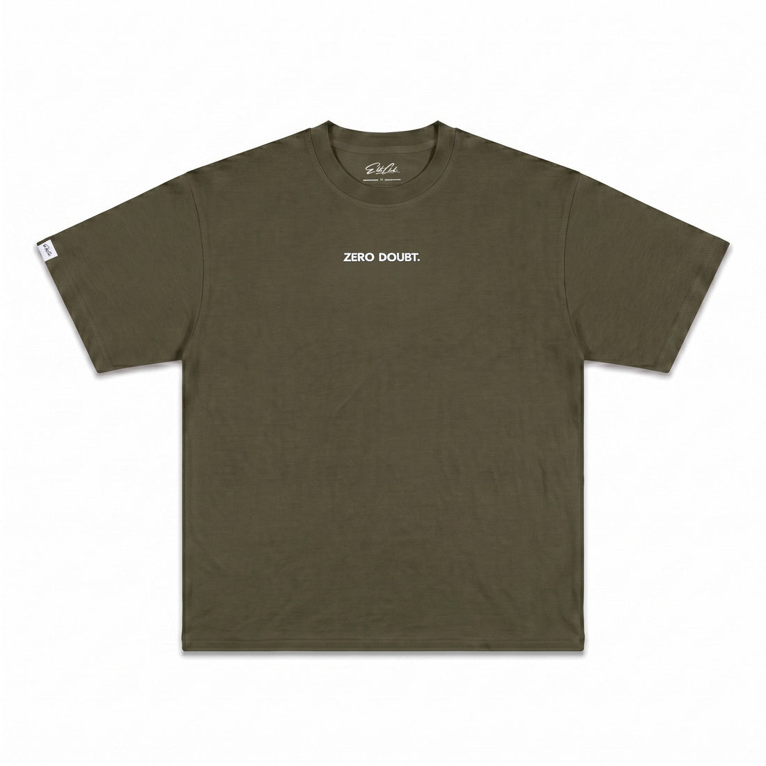 Heavy Oversize T-Shirt Herren 100% Baumwolle Olivgrün ZERO DOUBT – Produktfoto freigestellt
