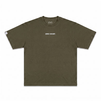 Heavy Oversize T-Shirt Herren 100% Baumwolle Olivgrün ZERO DOUBT – Produktfoto freigestellt