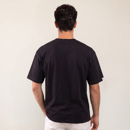 Heavy Oversize T-Shirt Herren 100% Baumwolle Schwarz BUILT DIFFERENT – Rückansicht