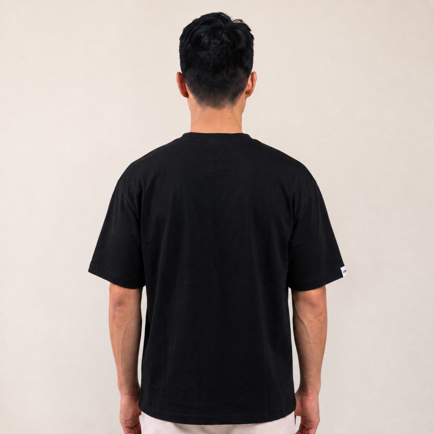 Heavy Oversize T-Shirt Herren 100% Baumwolle Schwarz LEGEND – Rückansicht