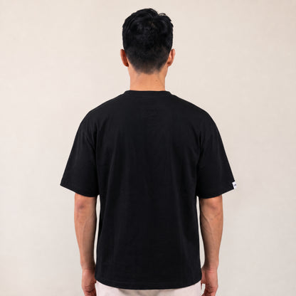 Heavy Oversize T-Shirt Herren 100% Baumwolle Schwarz LEGEND – Rückansicht
