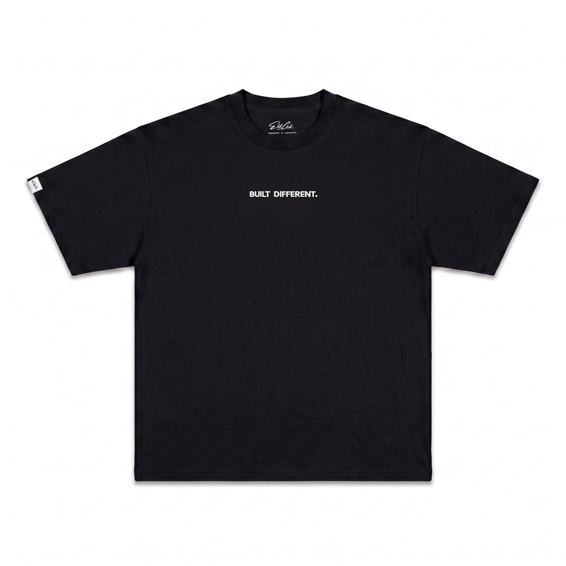 Oversize T-Shirt Baumwolle Schwarz BUILT DIFFERENT Herren – Produktfoto freigestellt